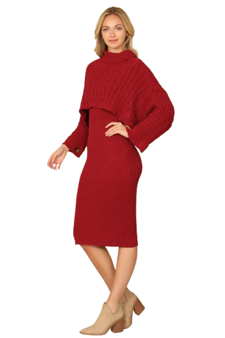 Plus Size Asymmetrical Faux-Wrap Dress Crimson - Pack of 6