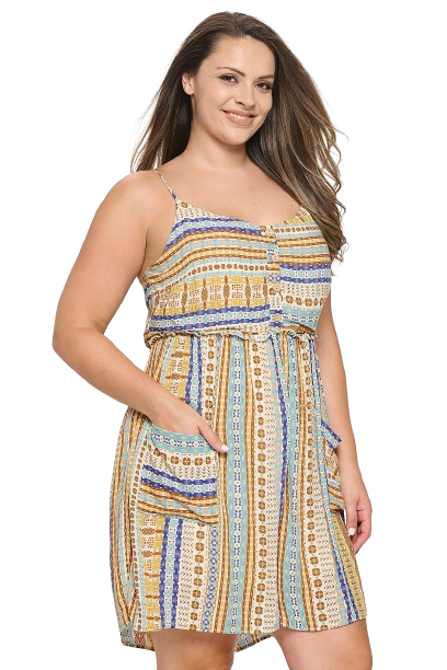 Cream Plus Size Spaghetti Strap Front Pocket Multi Romper - Pack of 6