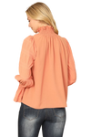 Salmon Ruffle Turtle Neck Long Bell Sleeve Solid Top - Pack of 6