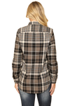 Black Grey Long Sleeve Plaid Top - Pack of 5