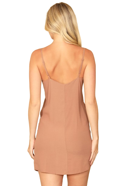 Mocha Spaghetti Strap V Neck Mini Dress - Pack of 5