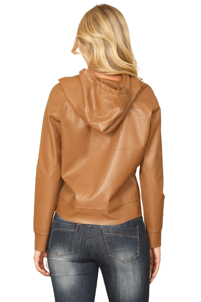 Light Brown Leather Drawstring Hoodie Top - Pack of 5