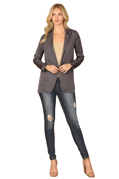 Charcoal Notch Lapel Open Cardigan - Pack of 5