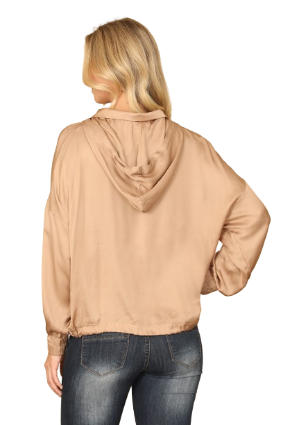 Taupe Hooded Drawstring Top - Pack of 5