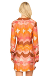 Orange Pink Front Cut Out Scallop Print Dress  - Pack of 5