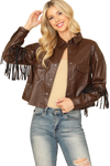 Brown Leather Tassel Jacket - Pack of 5