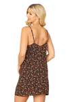 Black Orange Spaghetti Strap V Neck Floral Mini Dress - Pack of 5