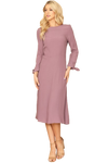 Lilac Smocked Neck and Long Sleeve Side Slit Solid Dress - Pack of 5