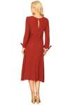 Brick Cuff Tie Long Sleeve Solid Midi Dress - Pack of 5