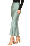 Green Aqua Satiny Mermaid Midi Skirt - Pack of 5