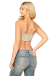 Taupe Spaghetti Strap Satiny Crop Top - Pack of 5