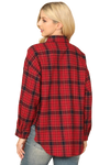 Red Plaid Long Sleeve Button Down Top - Pack of 5