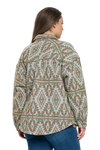 Olive Multi Plus Size Aztec Print Button Down Jacket - Pack of 6