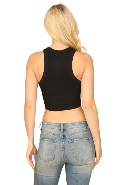 Black Core Tank Ribbed Crop Top - Pack of 5