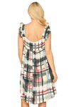 Green Multi Ruffle Strap Plaid High Low Mini Dress - Pack of 5