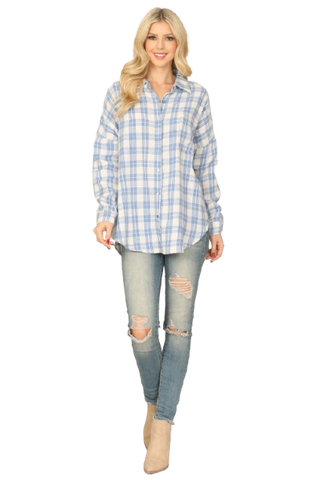 Lavender Button Down Long Sleeve Top - Pack of 6