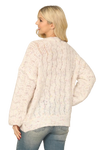 Ivory Multi Knitted Puff Sleeve Sweater - Pack of 6