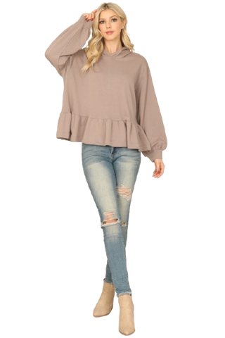 Puff Sleeve Mock Neck Top Olive - Pack of 7