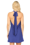 Blue Royal Halter Drape Neck Backless Flowy Hem Solid Mini Dress - Pack of 5