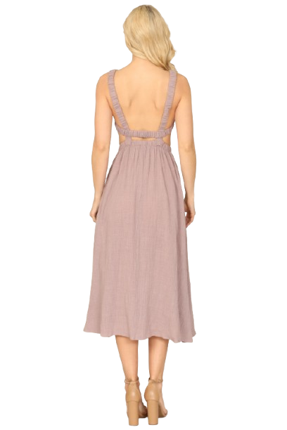 Lilac Strappy Backless Side Cut Out Dress - Pack of 5