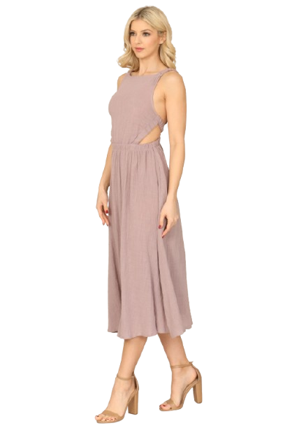 Lilac Strappy Backless Side Cut Out Dress - Pack of 5