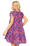 Pink Cobalt Butterfly Sleeve Floral Tiered Mini Dress - Pack of 5