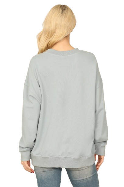 Sage Sweatshirt "Good Vibes" Print Top - Pack of 6