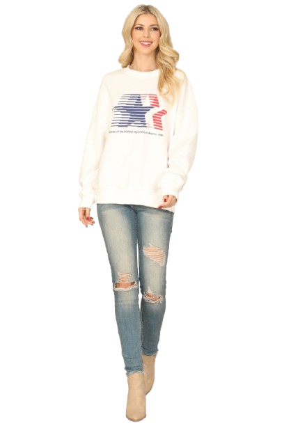 Off White Star Stripe Print Sweatshirt - Pack of 6