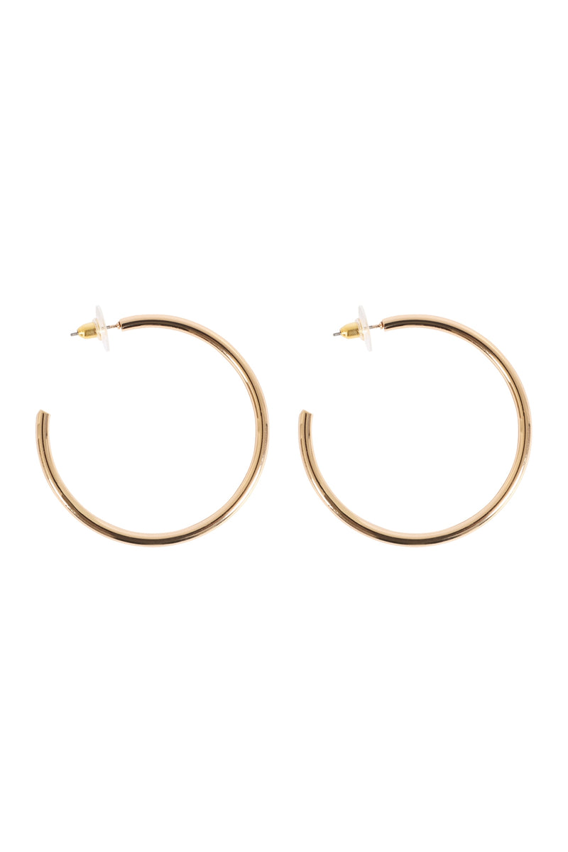 Hoop Post Earrings Gold - Pack of 6