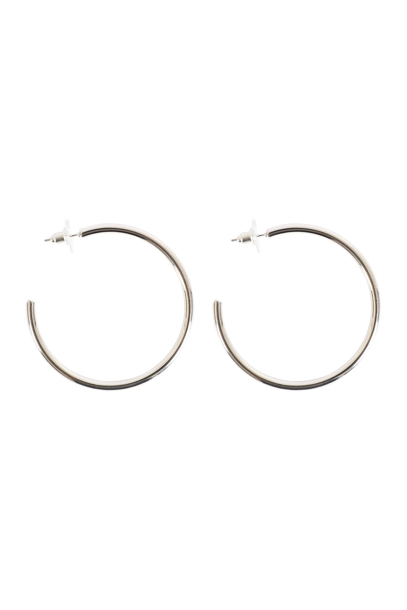 Hoop Post Earrings Rhodium - Pack of 6