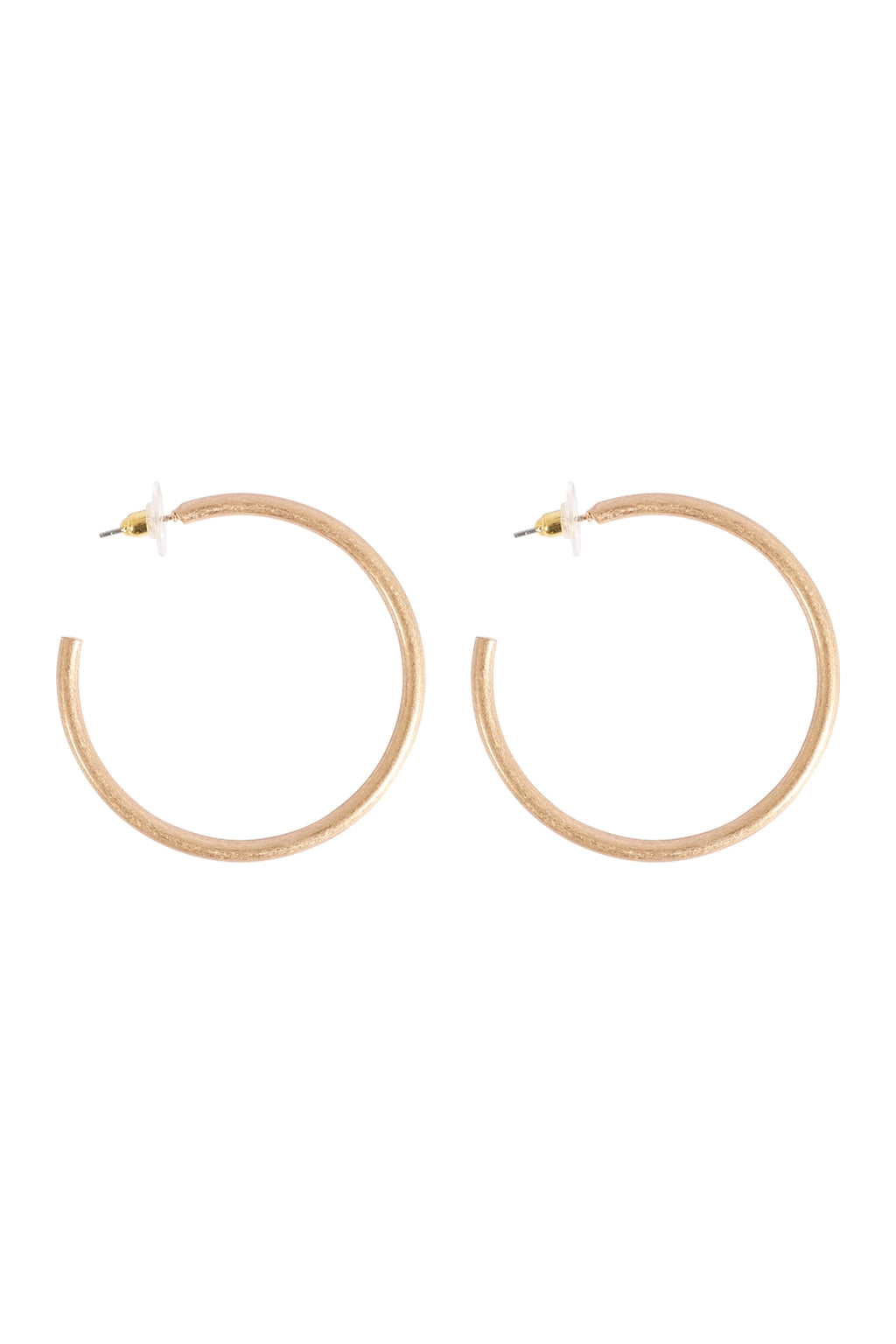 Hoop Post Earrings Matte Gold - Pack of 6