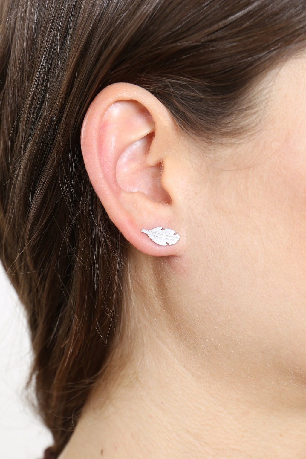 Leaf Rough Finish Post Earrings Silver - Pack of 6