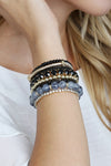 Black Multicolor Stretch Bracelet - Pack of 6