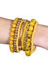 Mustard Multicolor Stretch Bracelet - Pack of 6