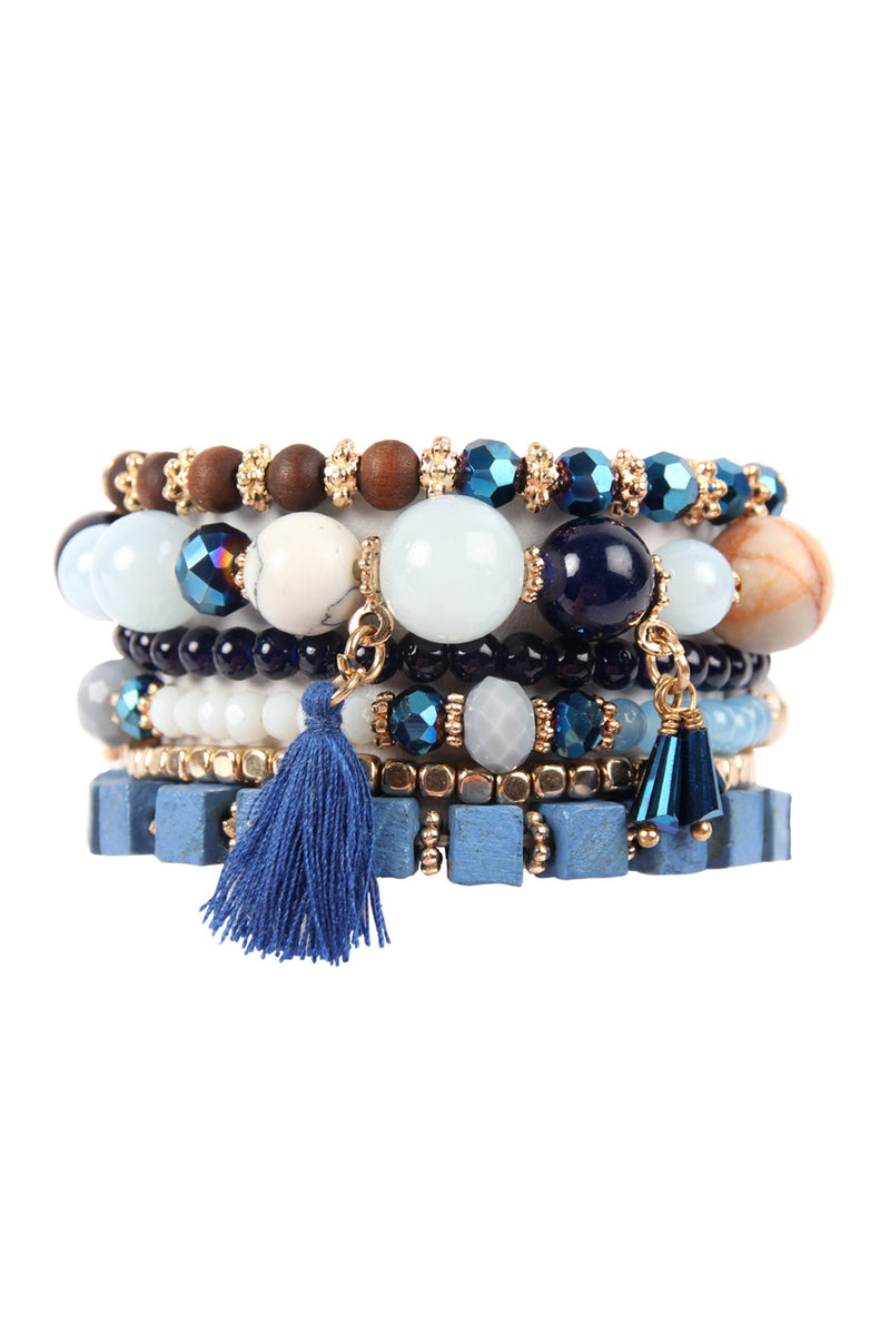 Navy Charm Stack Bracelet - Pack of 6