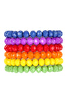 Six Multicolor Stretch Glass Beads Bracelet Set - Pack of 6