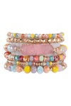 Red Mix Stackable Charm Bracelet - Pack of 6