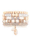 Natural Butterfly, Pearl Classy Stackable Bracelet - Pack of 6