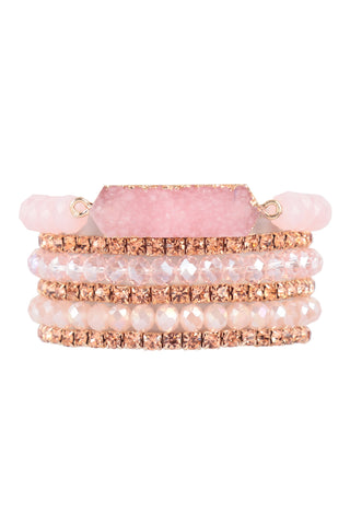 Natural Butterfly, Pearl Classy Stackable Bracelet - Pack of 6