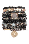 Natural Butterfly, Pearl Classy Stackable Bracelet - Pack of 6