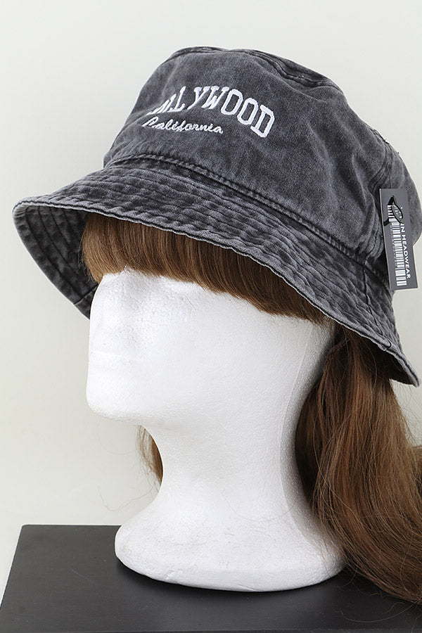 Hollywood California Bucket Hat Gray - Pack of 6