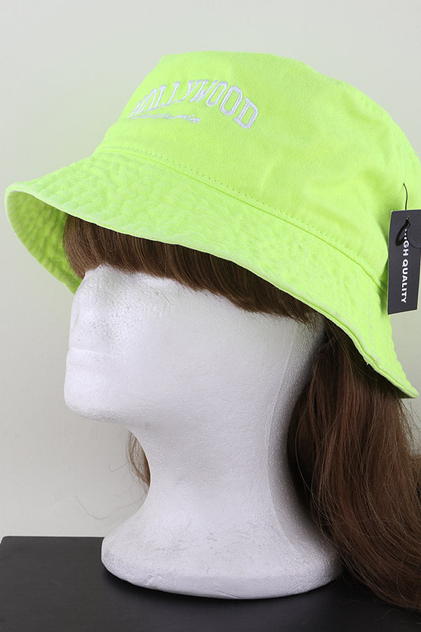 Hollywood California Bucket Hat Neon Yellow - Pack of 6