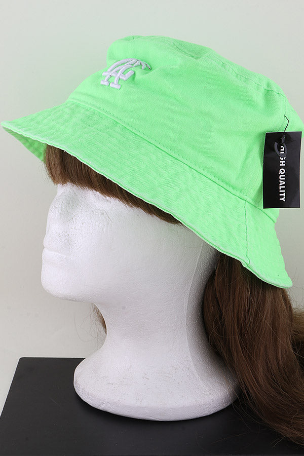 La Palm Tree Bucket Hat Neon Green - Pack of 6