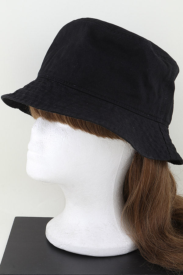 Classic Plain Bucket Hat Black - Pack of 6