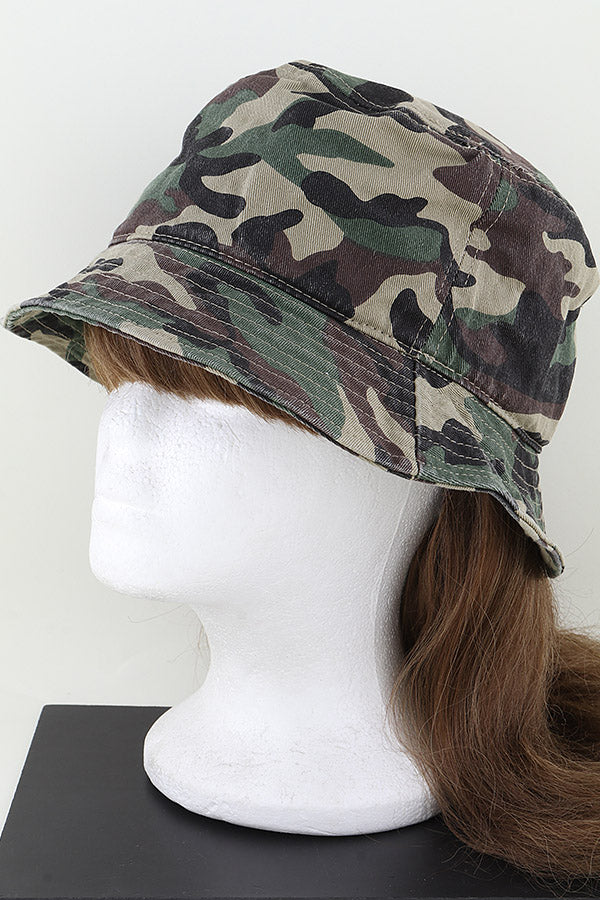 Classic Plain Bucket Hat Camo - Pack of 6