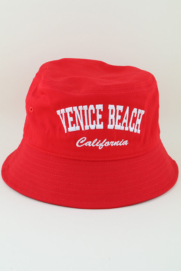 Venice California Bucket Hat Red - Pack of 6