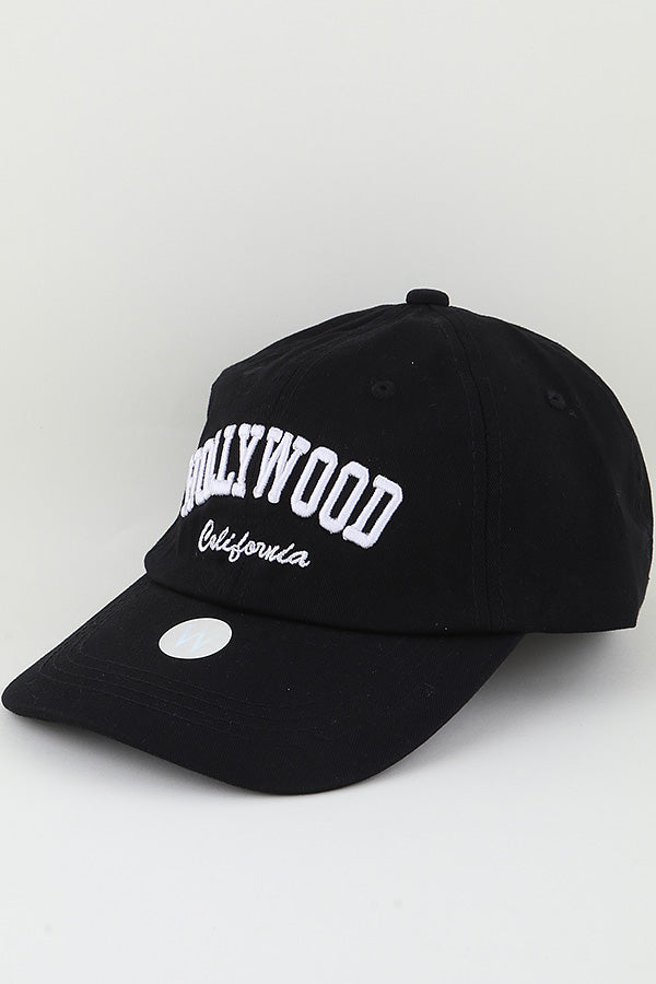 Hollywood California Classic Cap Black - Pack of 6