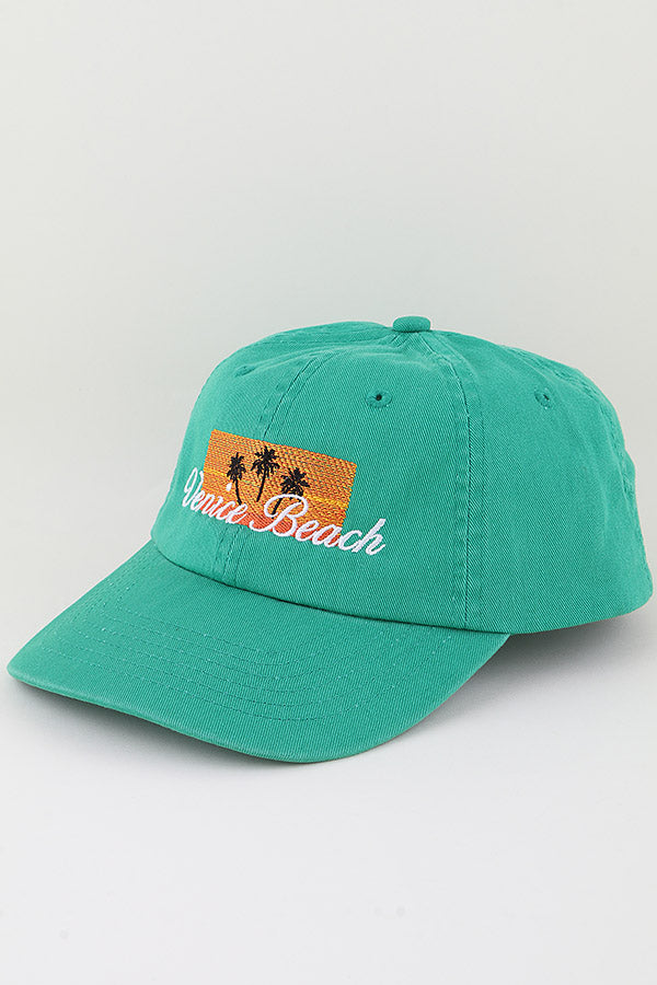 Venice Beach With Graphic Palm Tree Cap Green - Pack of 6