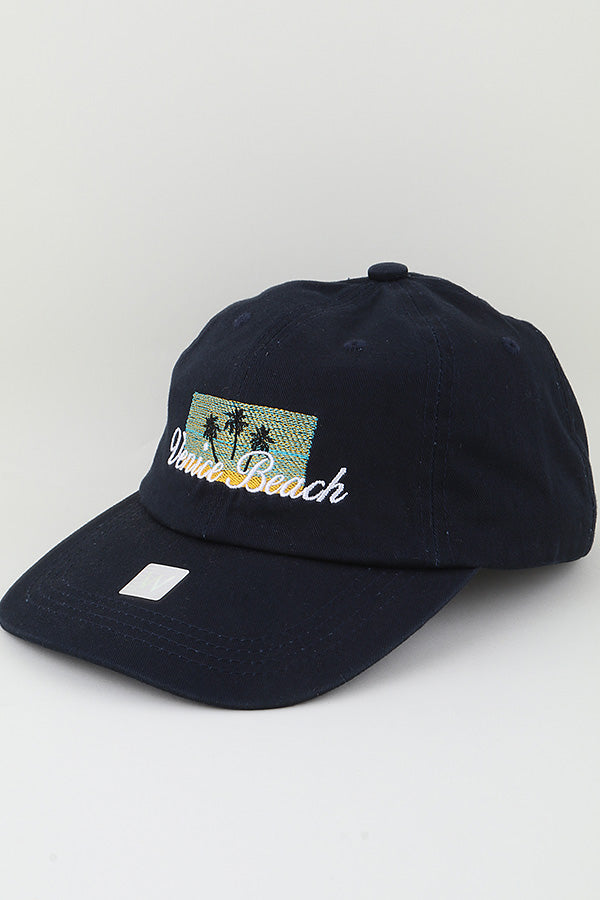 Venice Beach With Graphic Palm Tree Cap Navy - Pack of 6