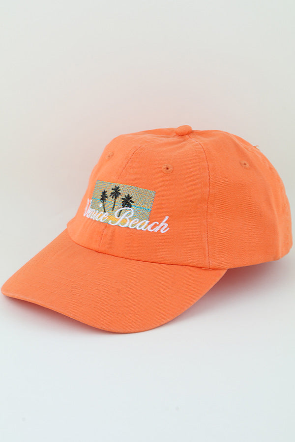 Venice Beach With Graphic Palm Tree Cap Orange - Pack of 6